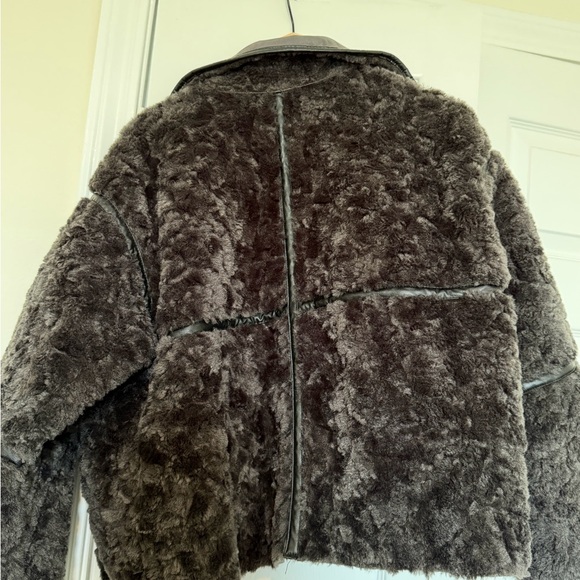 H&M Gray Faux Suede Jacket with Black Trim - Picture 5 of 5